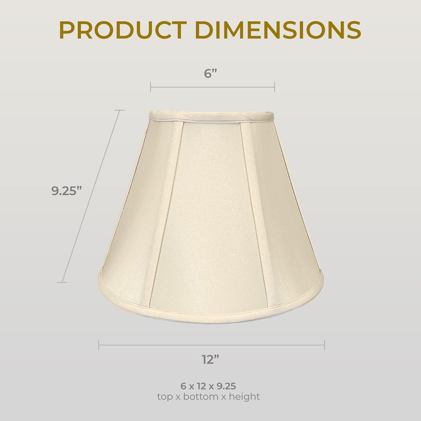 Pantalla lámpara con conector roscado UNO 6x12pulg beige