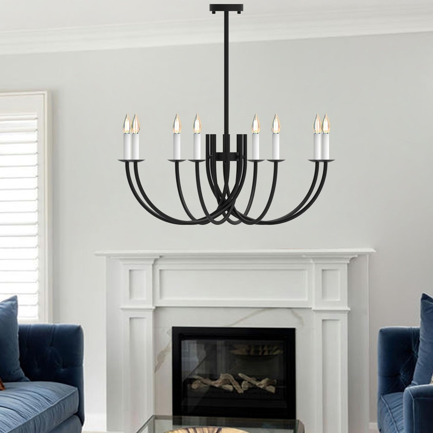 Candelabro hierro 8 luces estilo vintage 31"