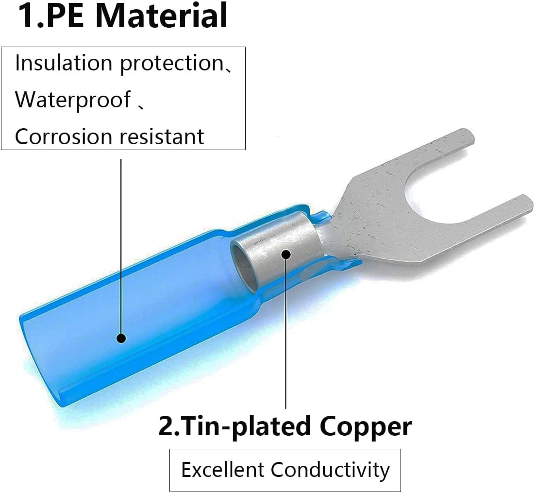 100 Conectores Termorretráctiles AWG16-14 Impermeables