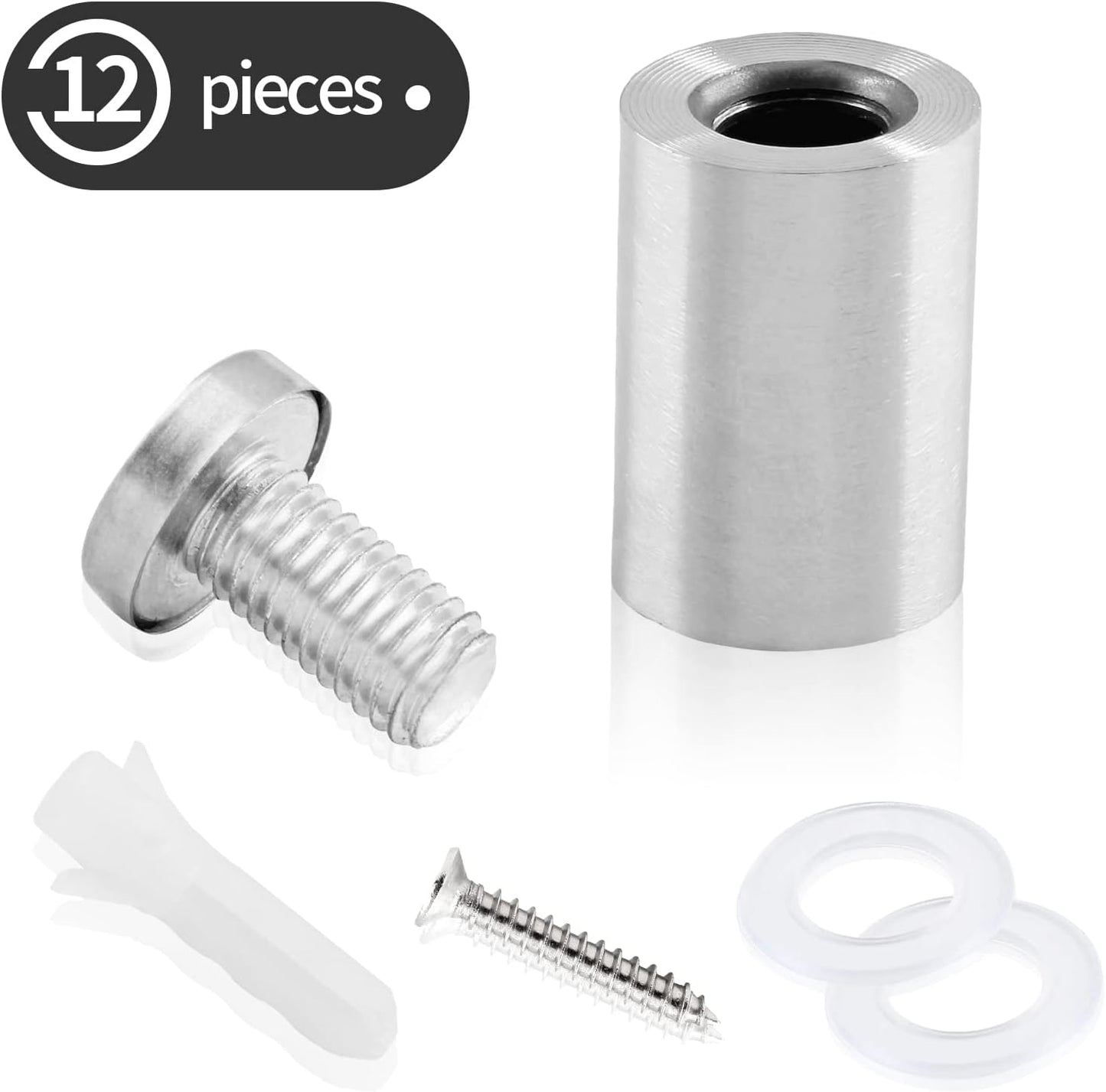 Tornillos separación letreros 1x2pulg soportes pared kit acrílico