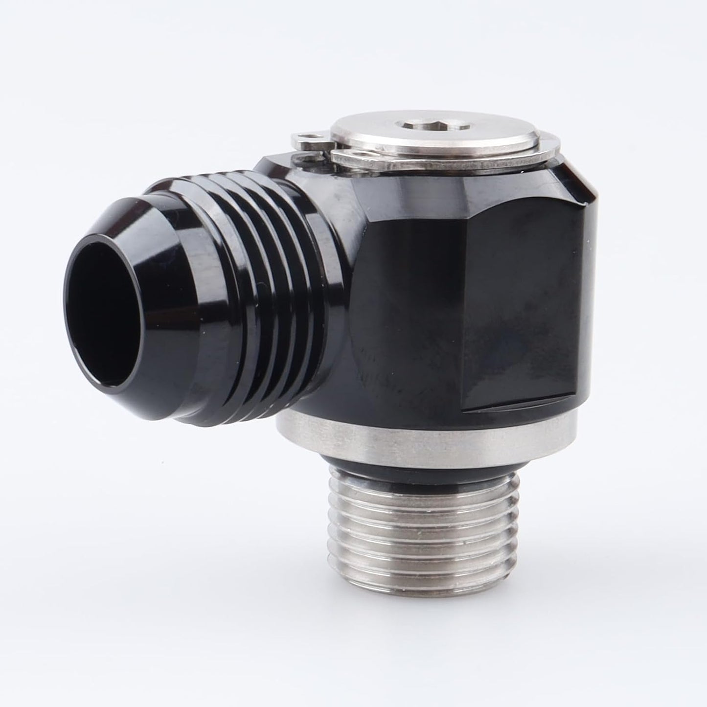 Adaptador banjo aluminio a acero inox M18x1.5 negro