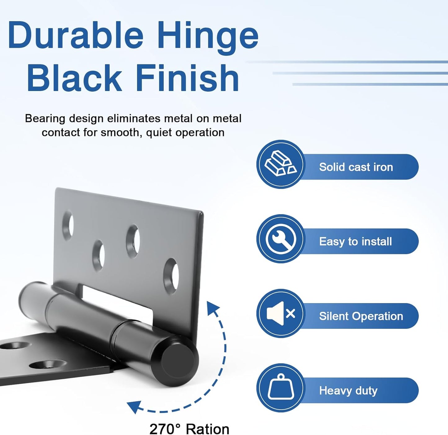 Bisagras puerta hierro forjado negro 4pulg paquete 2