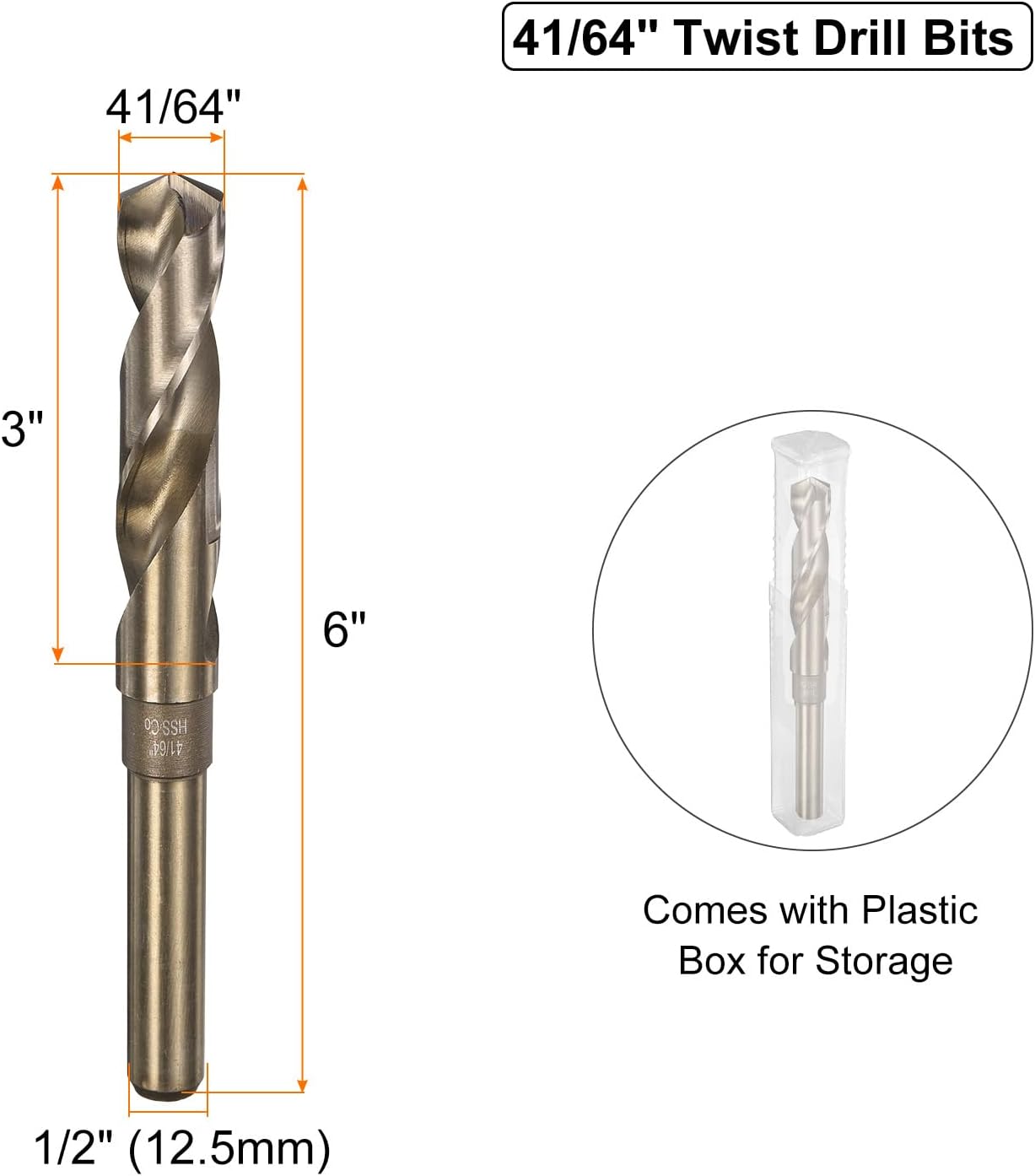 Brocas helicoidales M35 41/64pulg acero inox y metales