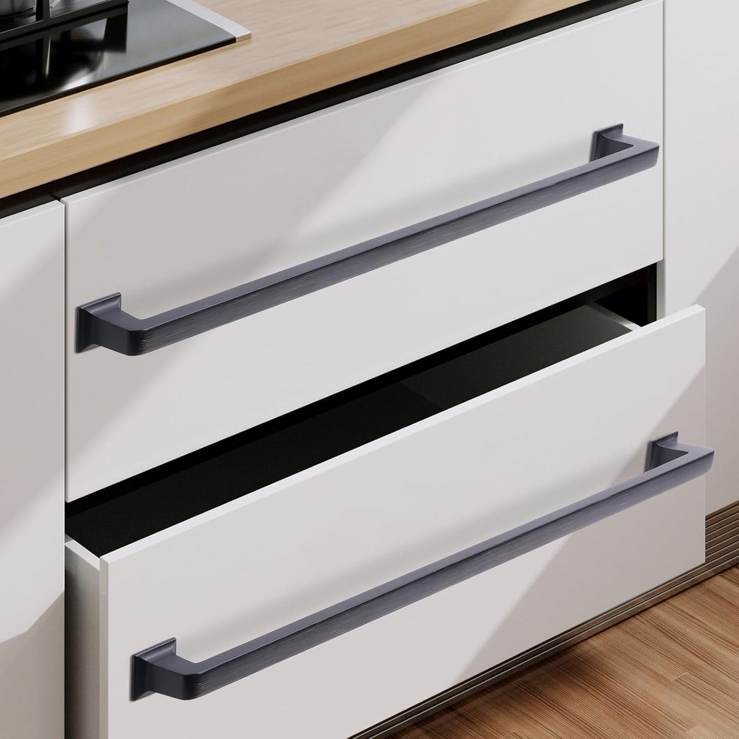 6 Manijas Gabinete Cocina 12.6pulg Color Bronce Aceitado