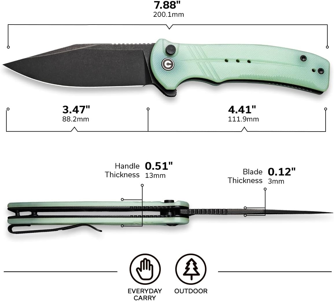 Cuchillo bolsillo bloqueo botón hoja 14c28n g10