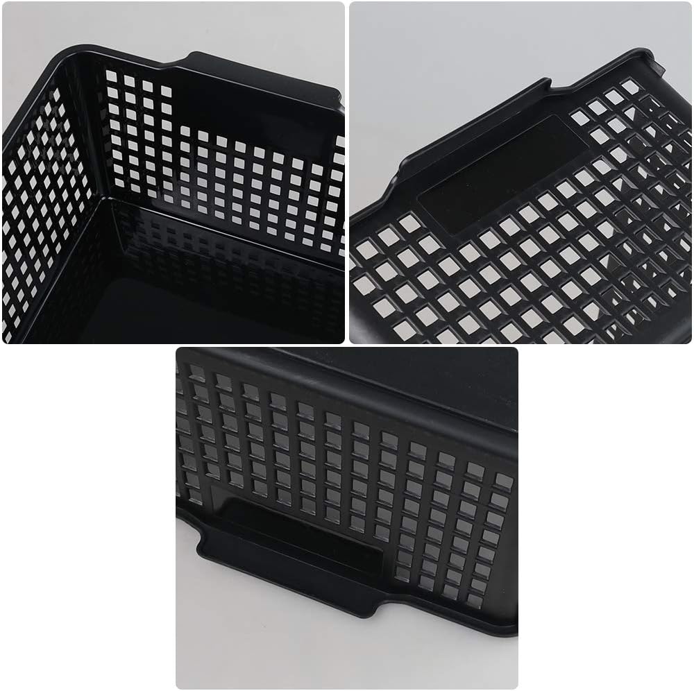 3 Pack Cestas Almacenamiento Plástico Negro