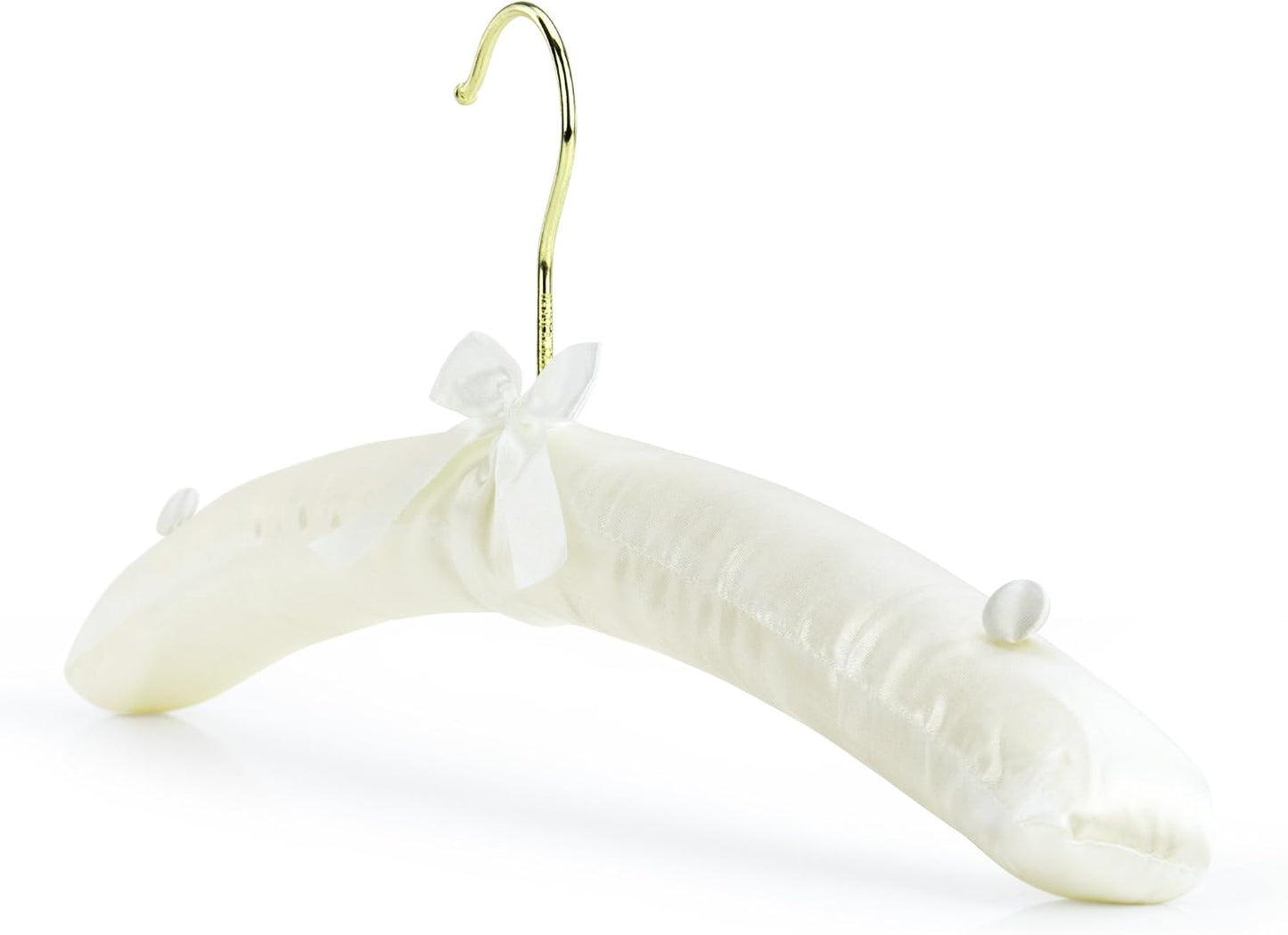 Perchas satén marfil 17" antideslizantes para vestido novia