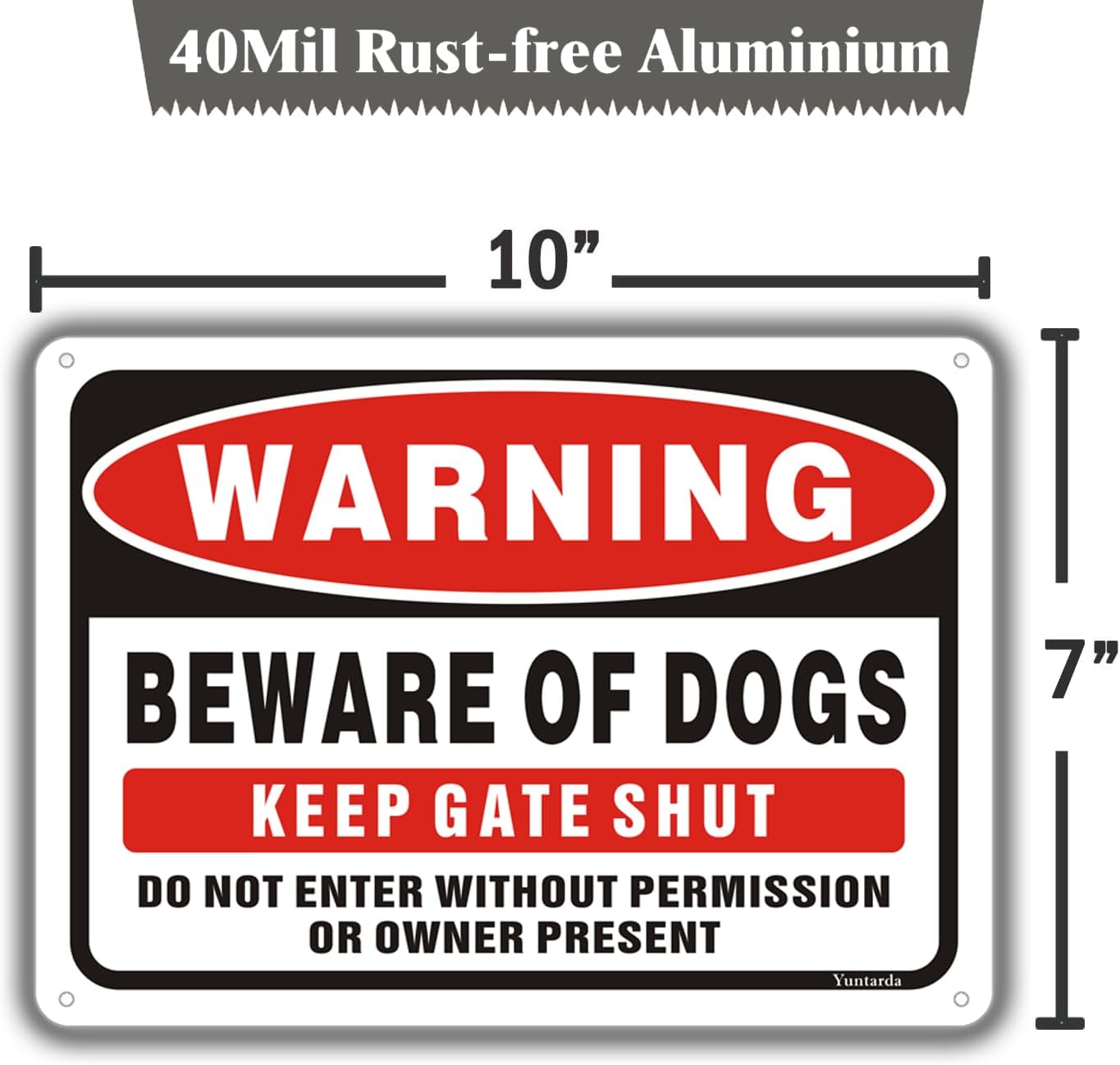 2 Letreros Metal Reflectante Beware of Dog No Entrar 10x7"