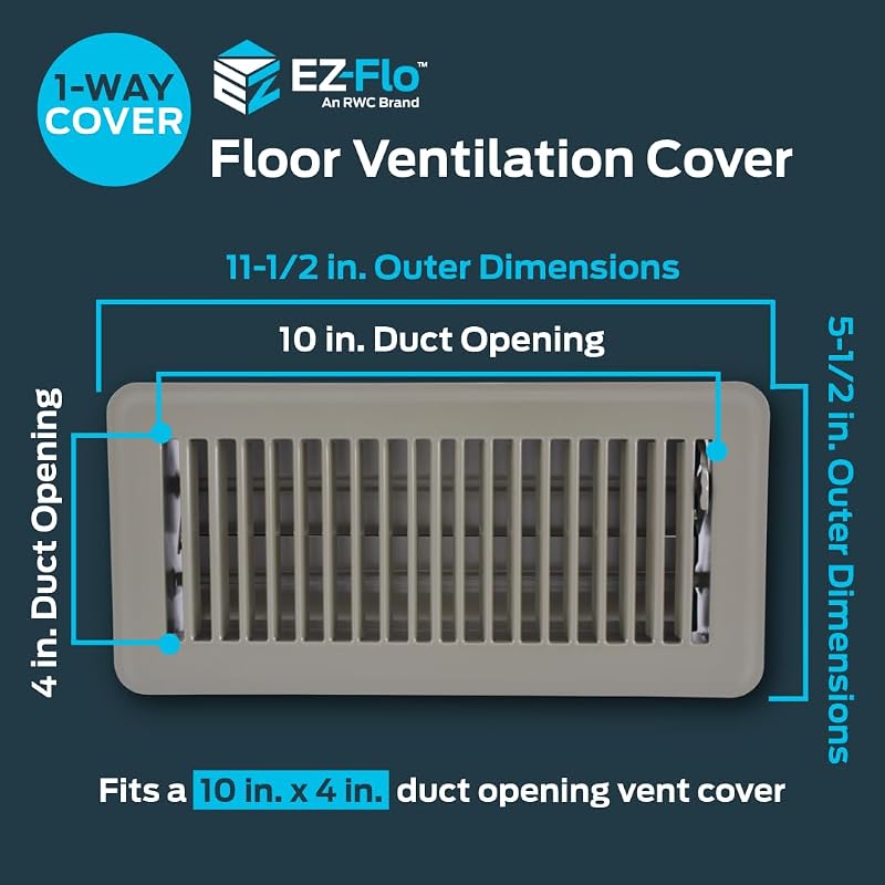 Cubierta ventilación piso 4x10pulg acero sólido marrón