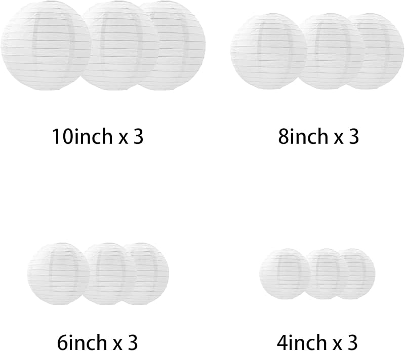 Faroles papel blanco decorativos colgantes 12uds