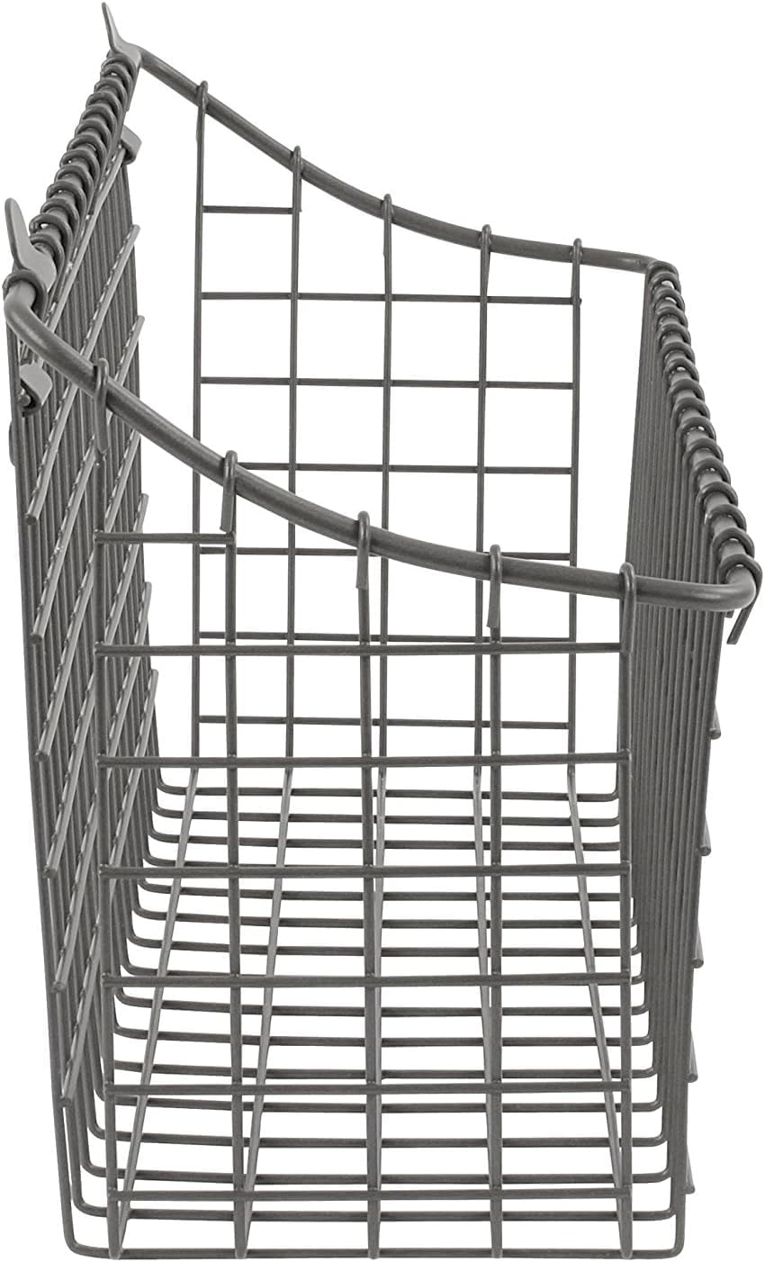 Cesta alambre gris para pared organiz. vintage