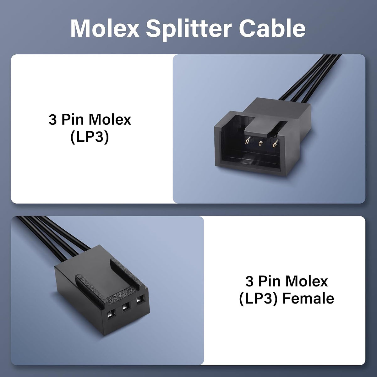 Cable adaptador PWM 4pines a 3pines para ventilador PC set 5