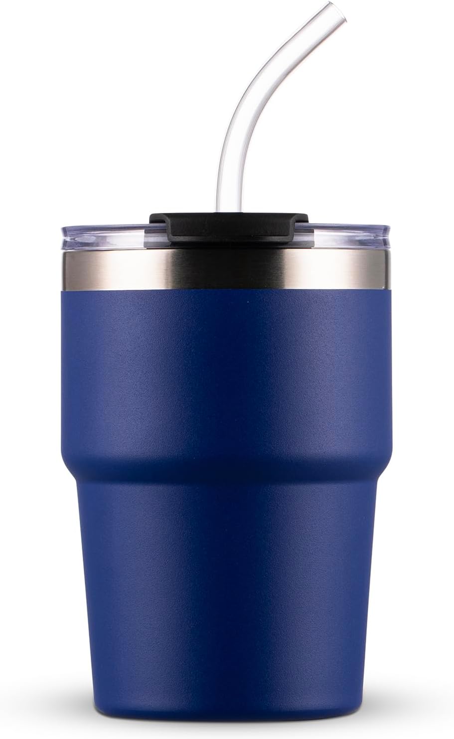 Taza café helado acero inox con pajita 16oz color azul