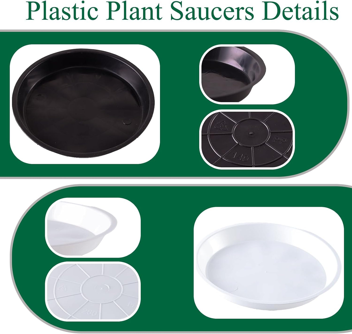 30 Platillos Plástico 5" para Macetas Goteo