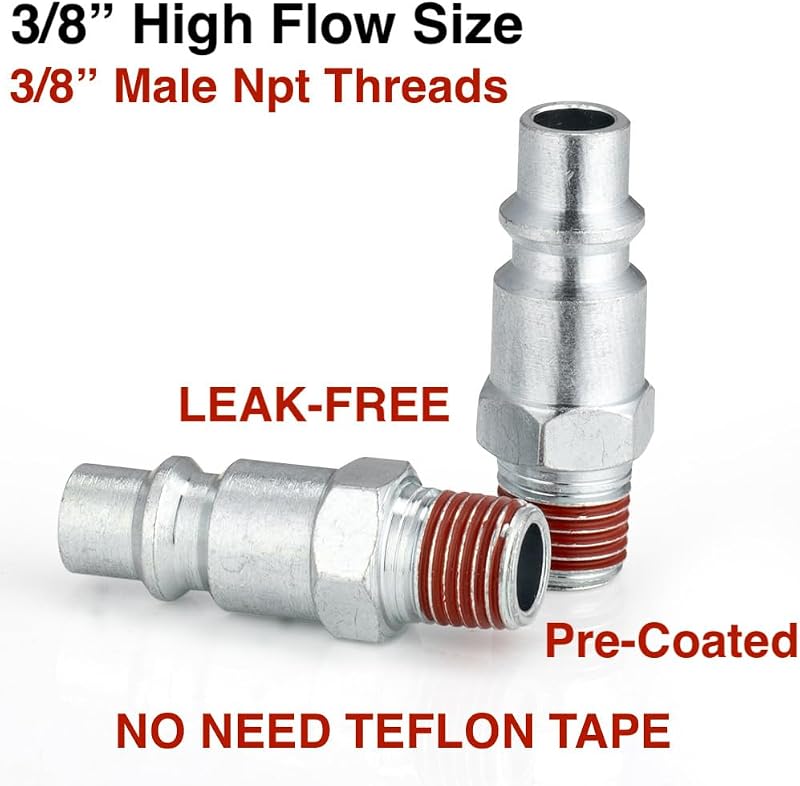 Accesorios manguera aire 3/8 pulg macho 300psi 2 Pzas