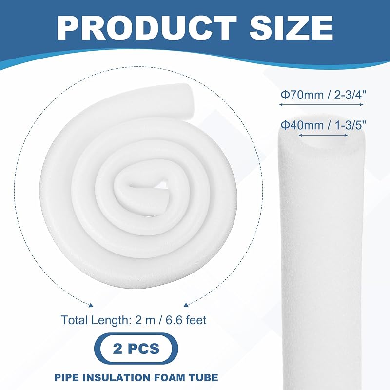 Tubo espuma aislamiento para tuberías 1.575" pack 2