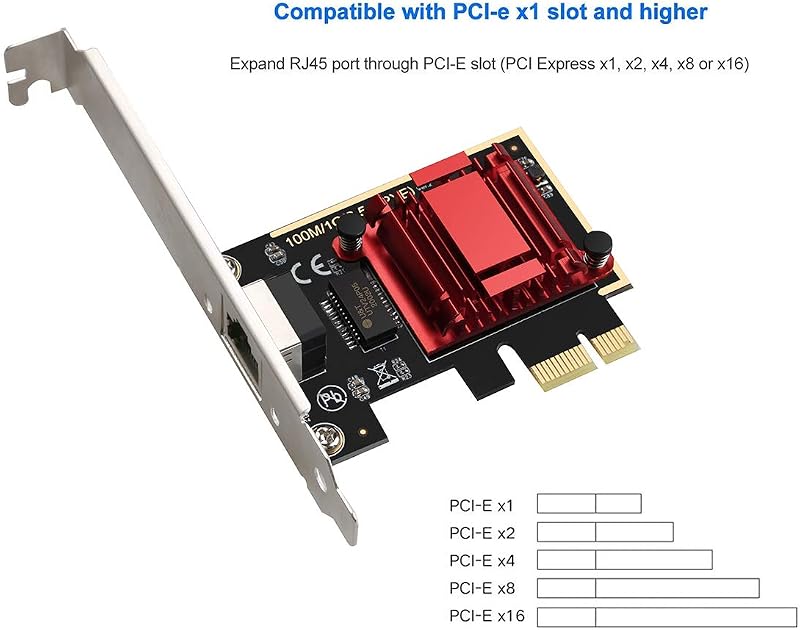 Tarjeta Ethernet PCIe 2.5GBase-T RTL8125B 2500Mbps