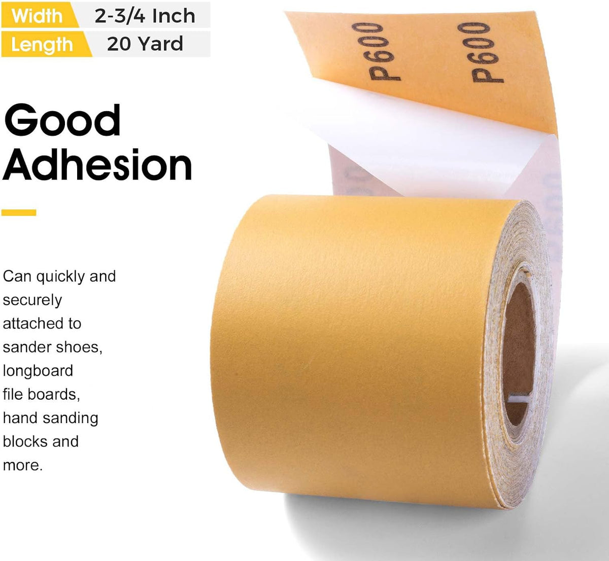Papel lija PSA grano 600 20yd autoadhesivo