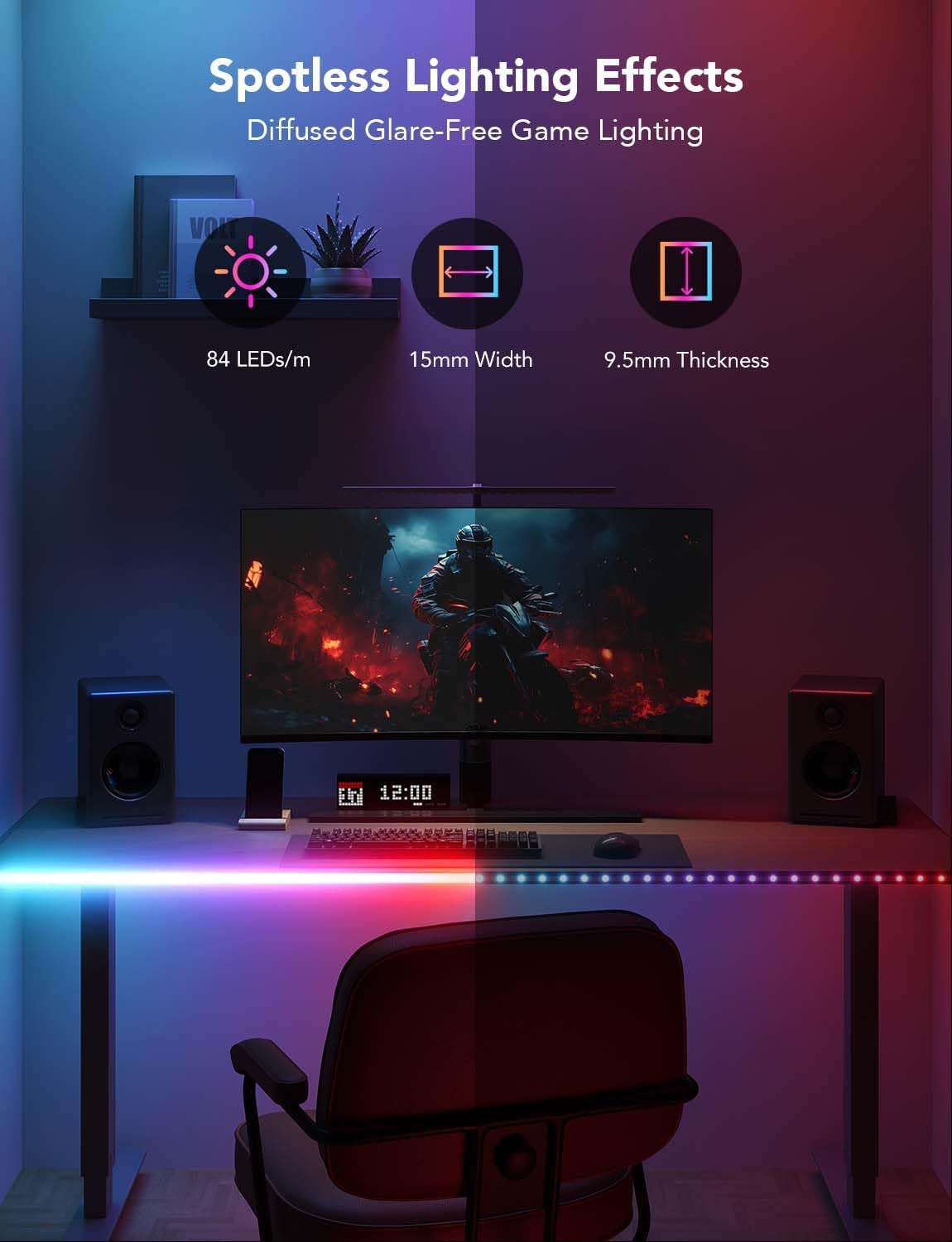 Luces neón RGB para escritorio 16.4ft sincronizan con Razer