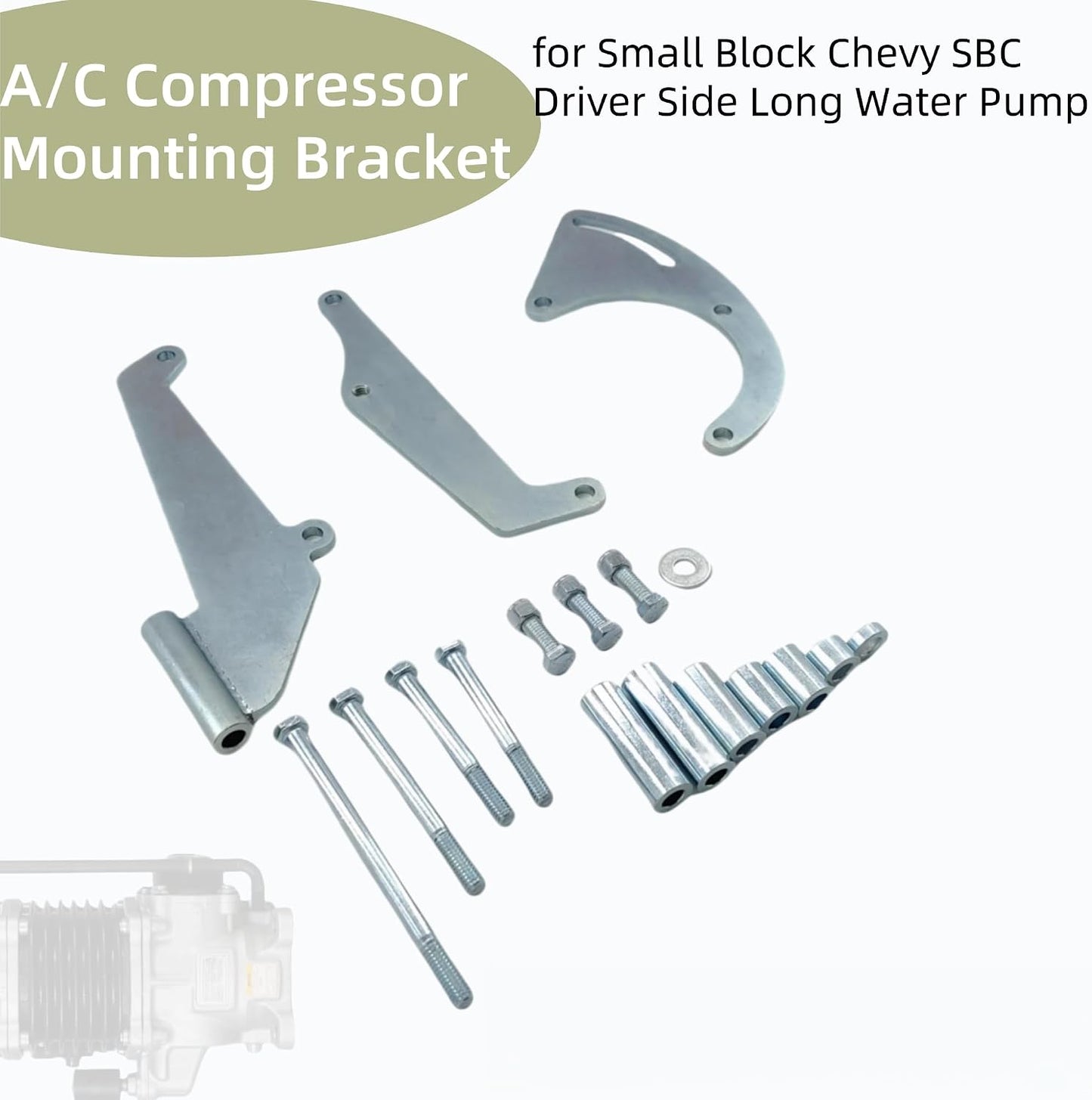 Soporte compresor a/c Chevy SBC lado conductor bomba agua
