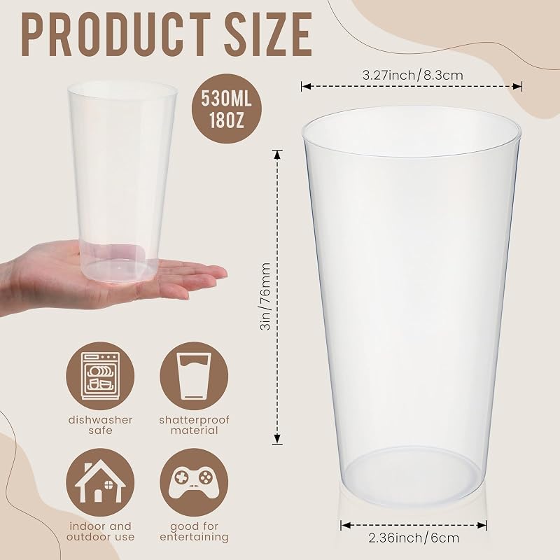 54 Vasos Plástico 18oz Reutilizables Apilables