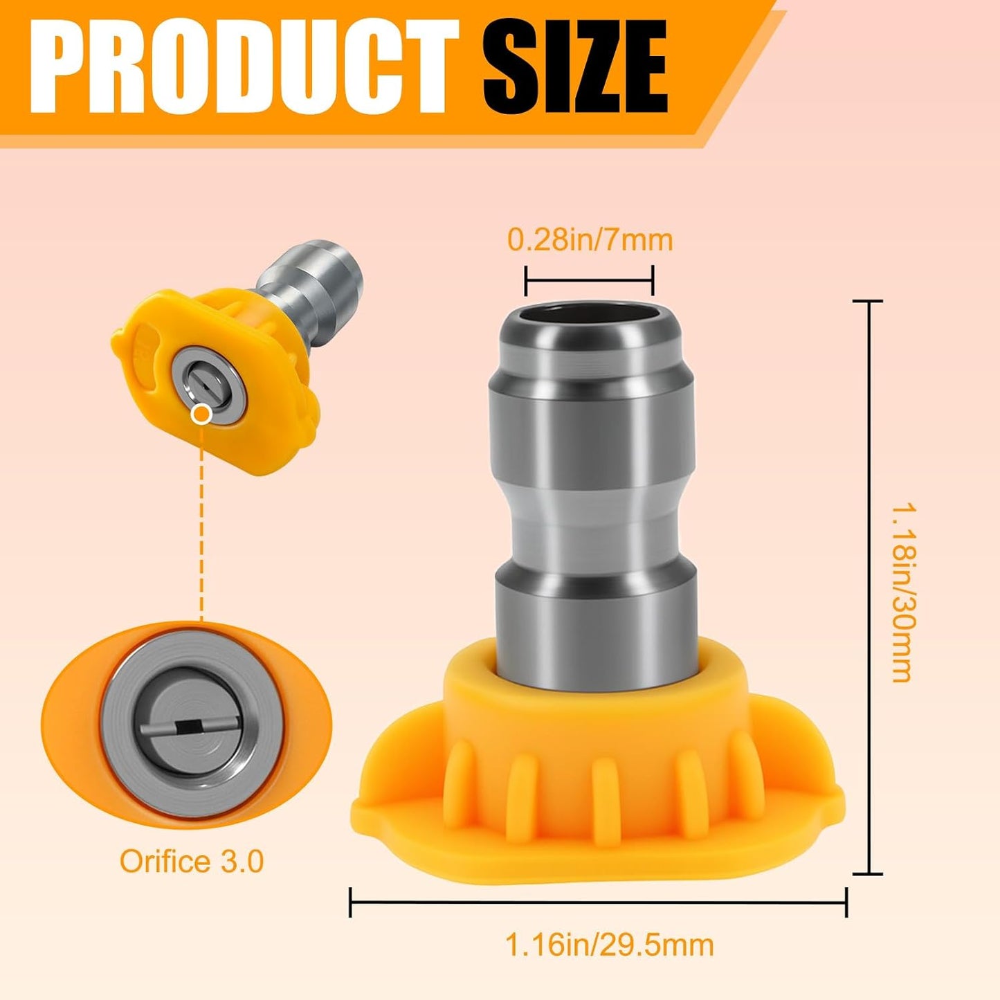 Punta boquilla rociadora acero inox 15 grados 1500-2500 psi pack 5