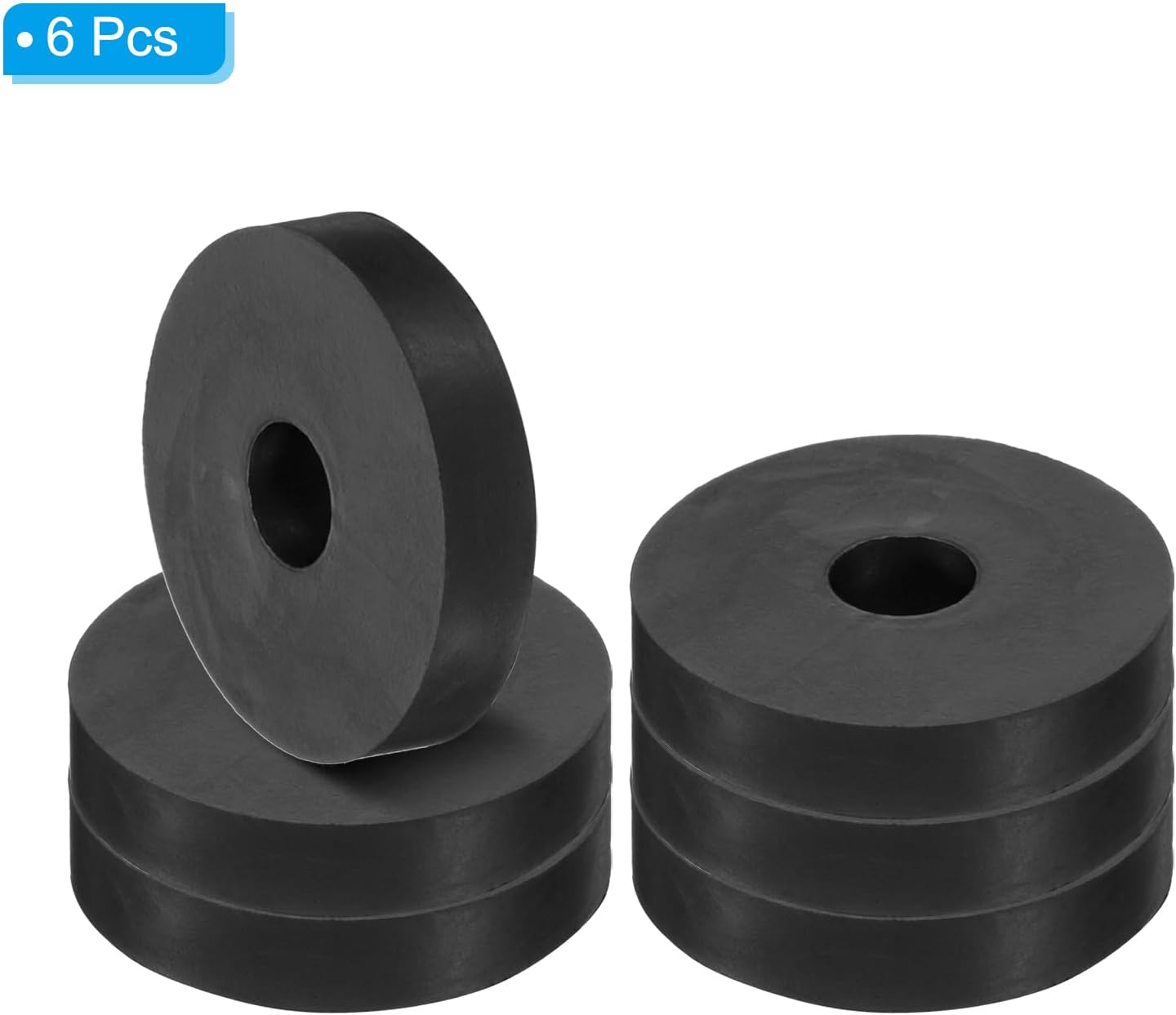 Espaciador goma 6 pzas 2pulg diam. 0.4pulg grosor antivibración