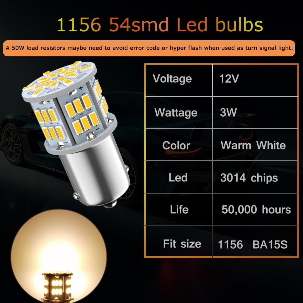 Bombilla LED 1156 BA15S para luz reversa y estacionamiento