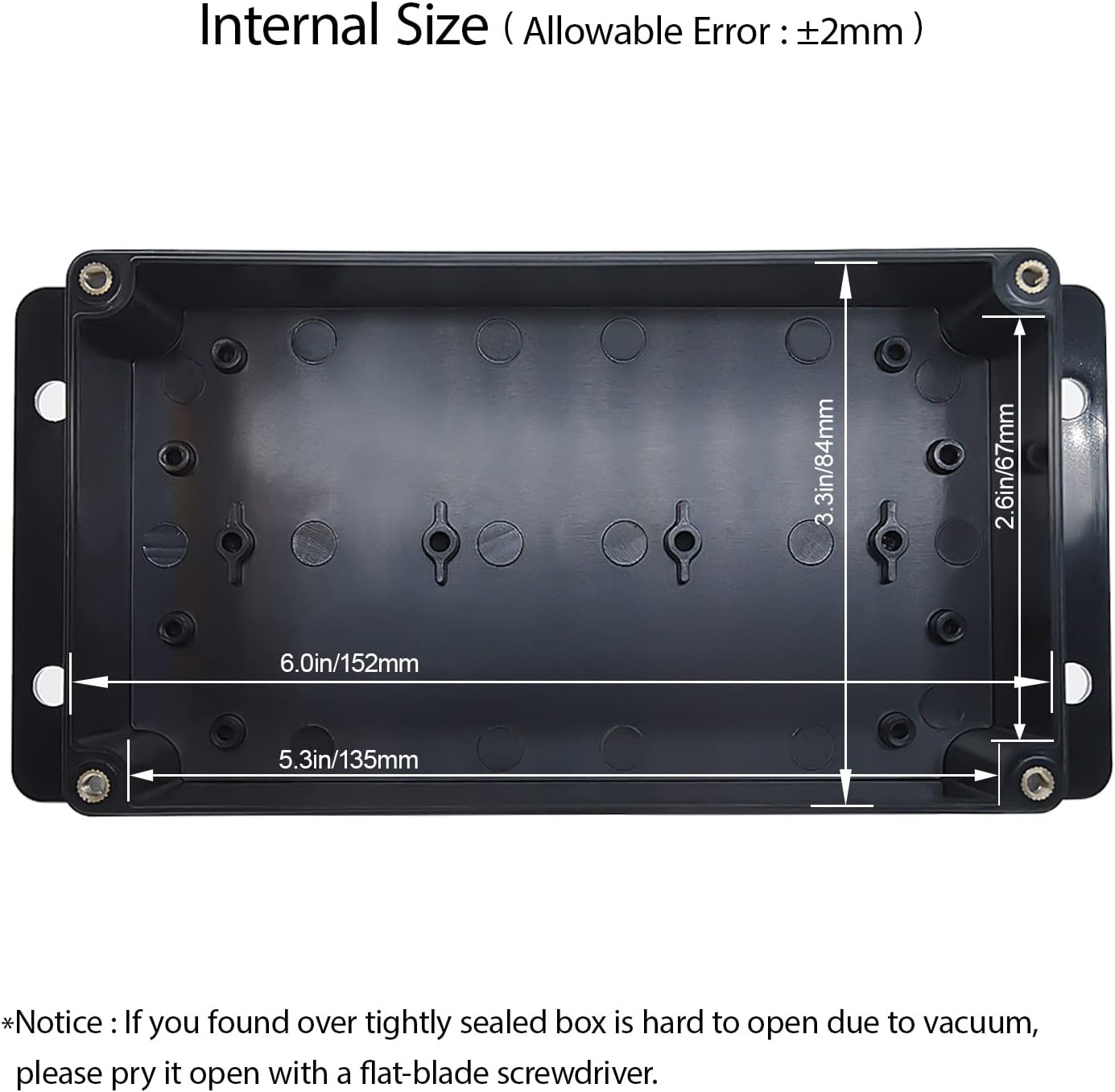 Caja conexiones impermeable IP65 plástico ABS negro