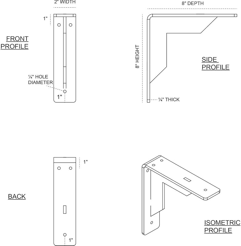 Soporte acero Stockport 2x8x8"
