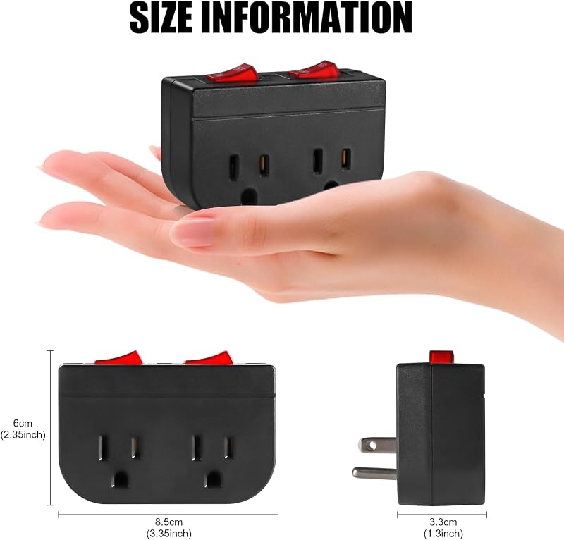 Toma corriente con tierra interruptor doble 15a 2 puertos