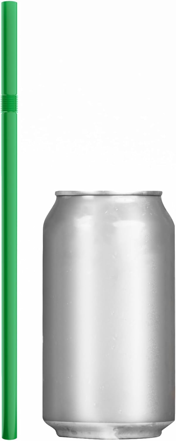Pajitas plástico flexibles 7.75x0.23pulg 250 verde