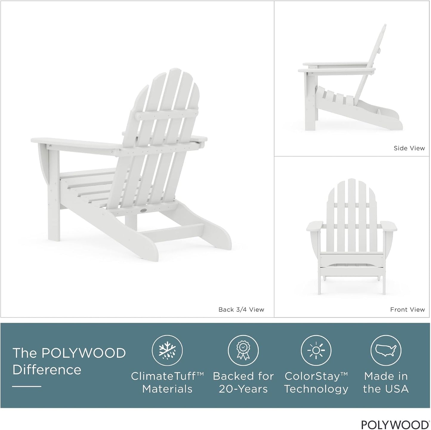 Silla Adirondack exterior color blanco