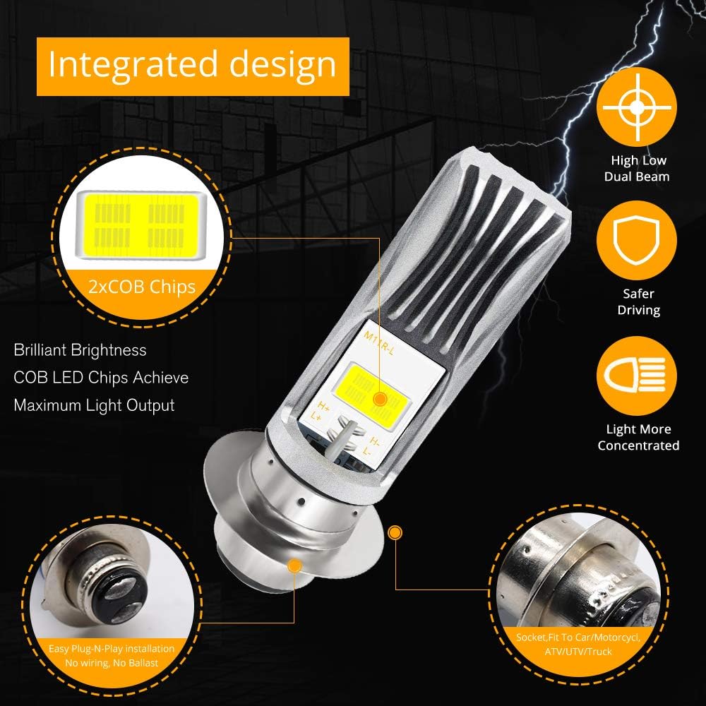 Bombilla LED P15D 1600lm 8W Xenón Blanco H6M