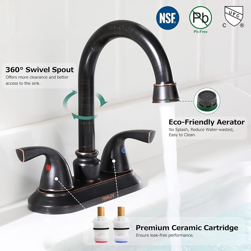 Grifo baño 2 manijas desagüe NSF cUPC con pop up