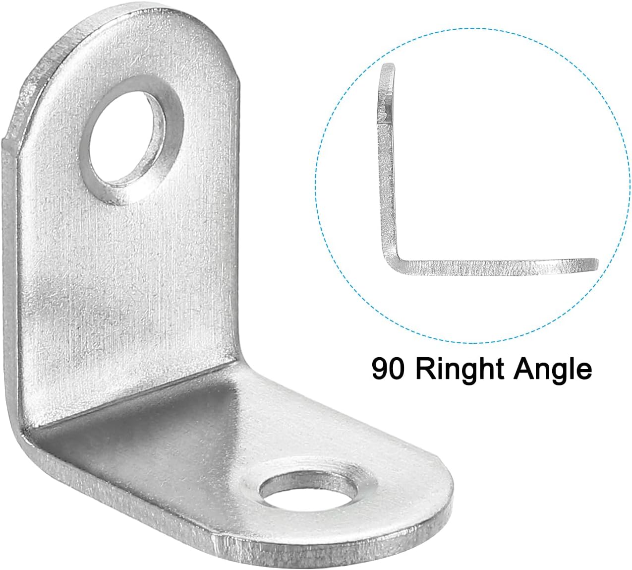 Soportes esquina acero inox 0.98x0.98 pulg 20 pzas