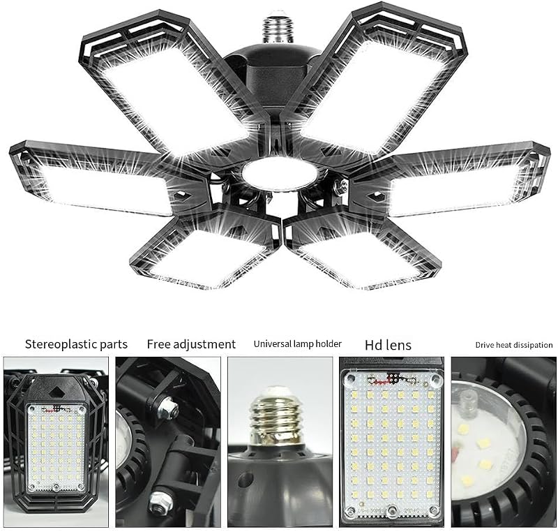 Luz LED garaje 15000 lúmenes 6500K set 4