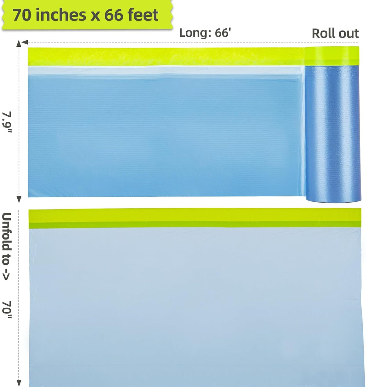 Película adhesiva para pintura 70x66pies 5 rollos