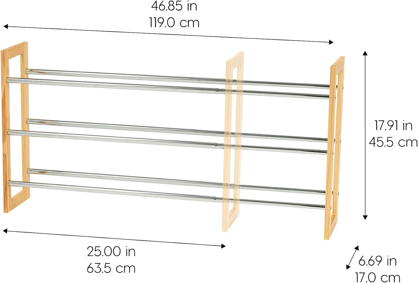 Zapatero 3 niveles metal extensible para 15 pares