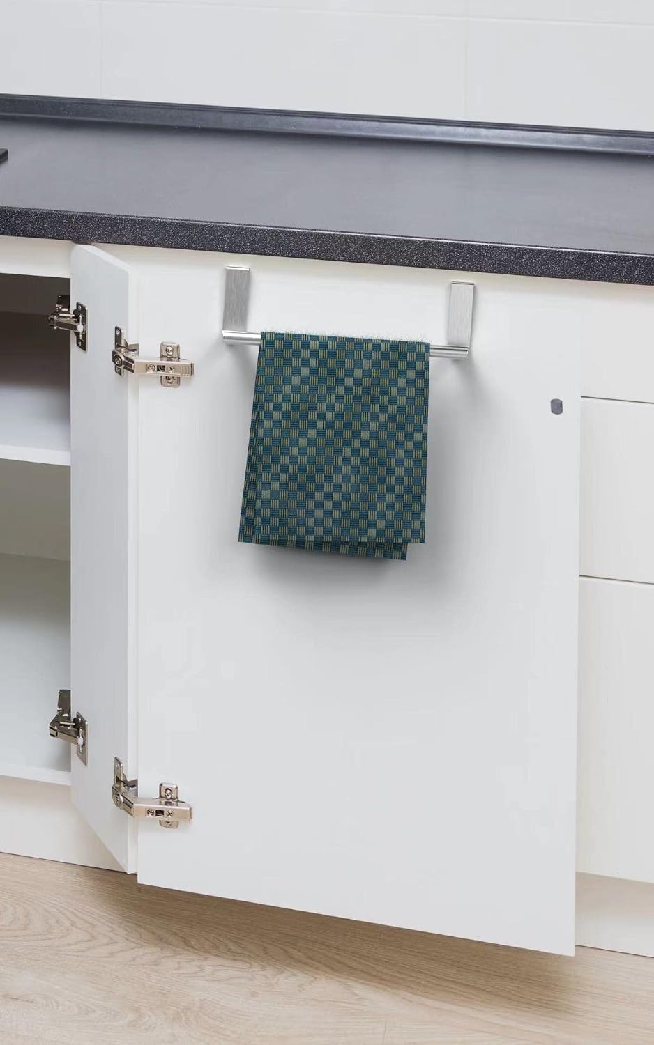 Toallero acero inox 9" baño cocina set 2 color plateado