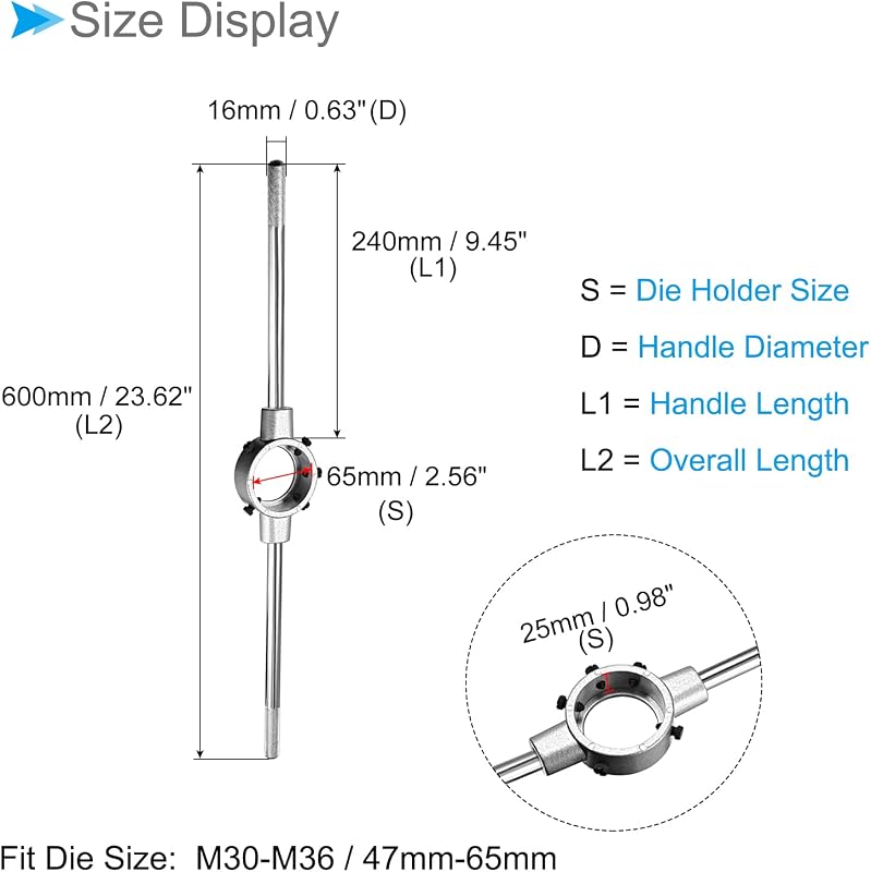 Llave troquel comp M30-M36 1.85-2.56" chap níquel