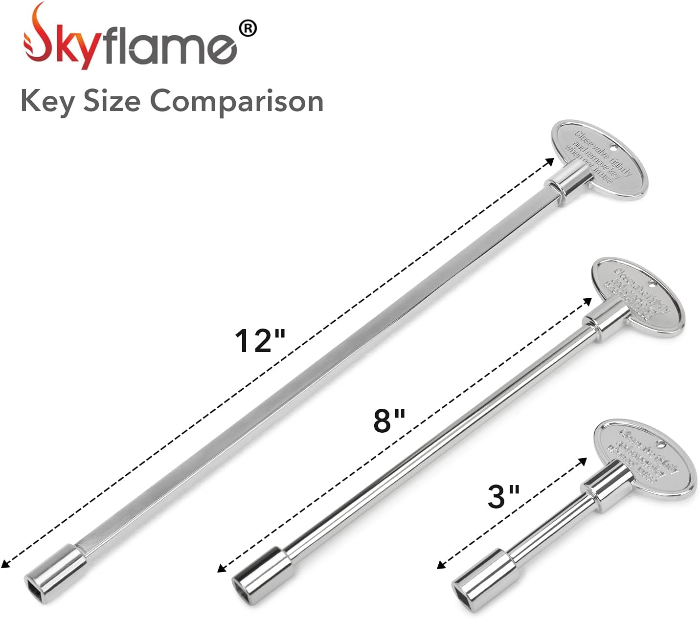 Llave universal válvula gas 1/4 y 5/16" cromo 12"