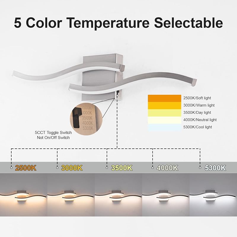 Lámpara baño LED níquel cepillado 23.62" regulable