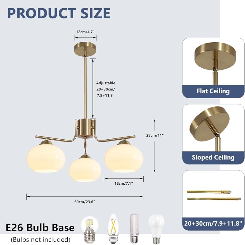 Lámpara colgante Sputnik dorada 3 luces cristal isla cocina