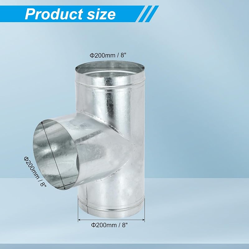 Conector T 8" acero galvanizado divisor ventilación