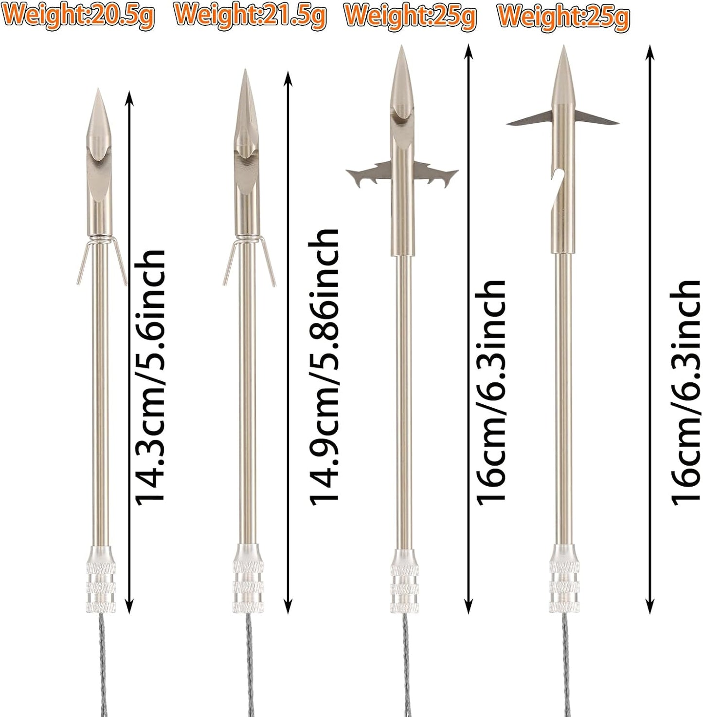 16 Uds Dardos Pesca Slingshot Acero Plateado Adultos