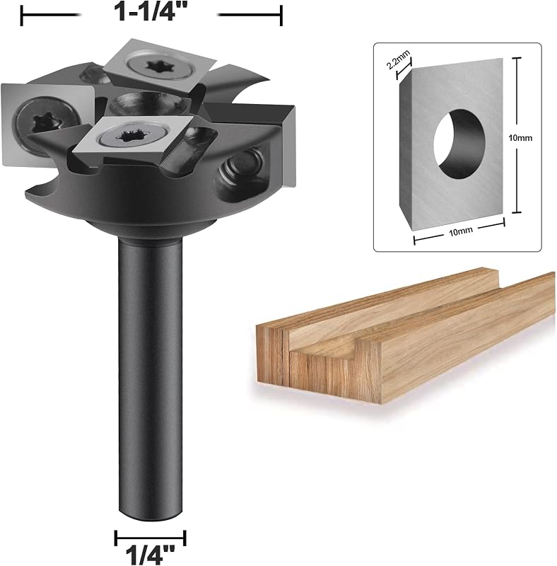Broca enrutador spoilboard 1/4pulg 1-1/4pulg 22 insertos