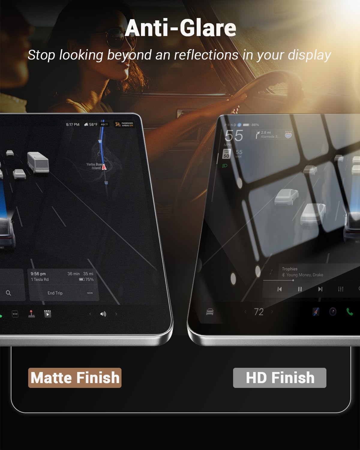 Protector pantalla 15.4pulg Tesla Model Y 2024-26 antirreflejos