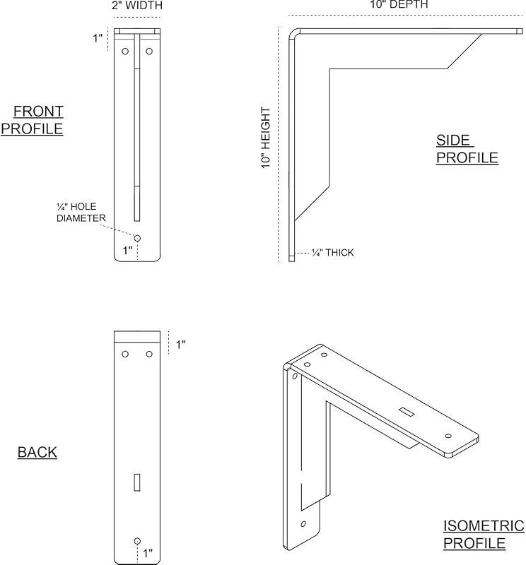 Soporte acero Stockport 2x8x8"