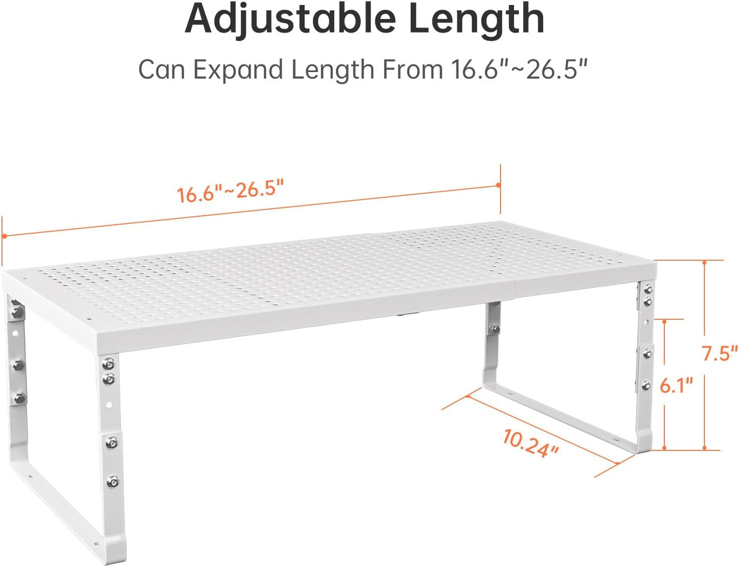 Estante cocina apilable ajustable para armarios y encimeras
